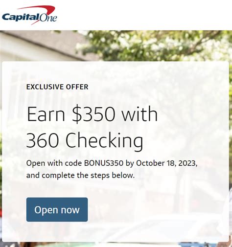 capital one checking account bonus 350